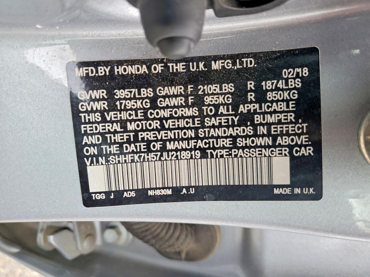 2018 HONDA CIVIC