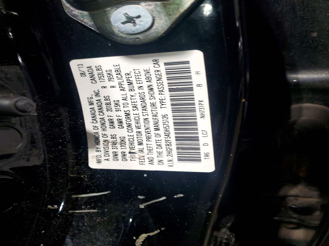 2013 HONDA CIVIC