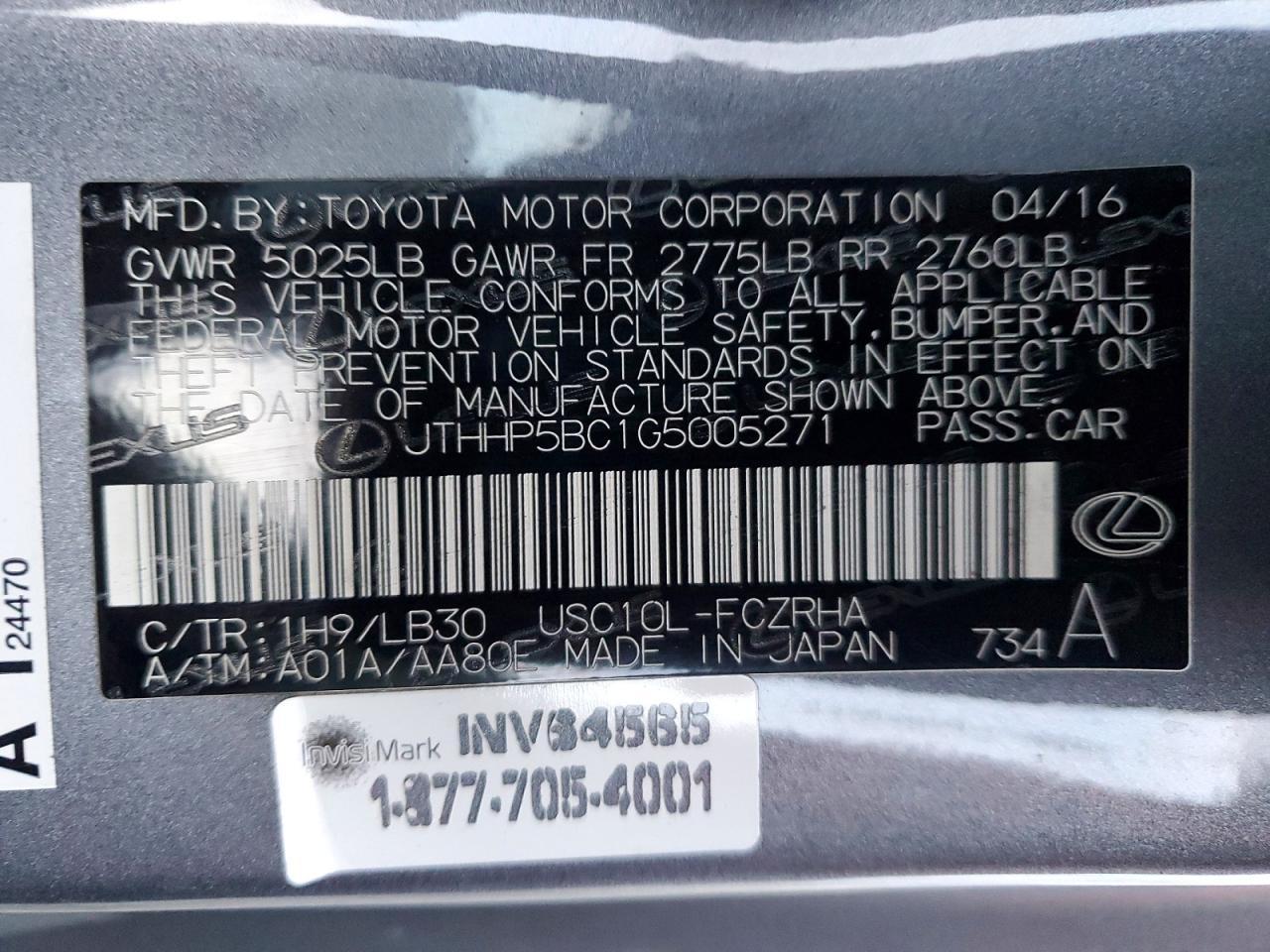 2016 LEXUS RC F