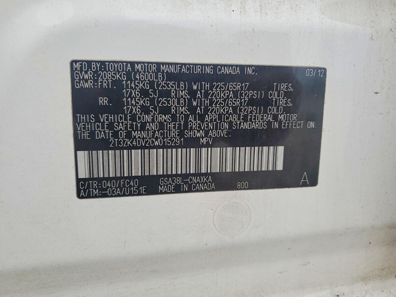 2012 TOYOTA RAV4