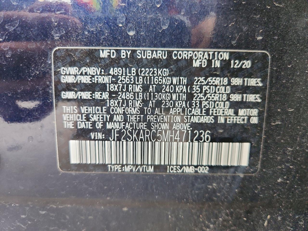 2021 SUBARU FORESTER