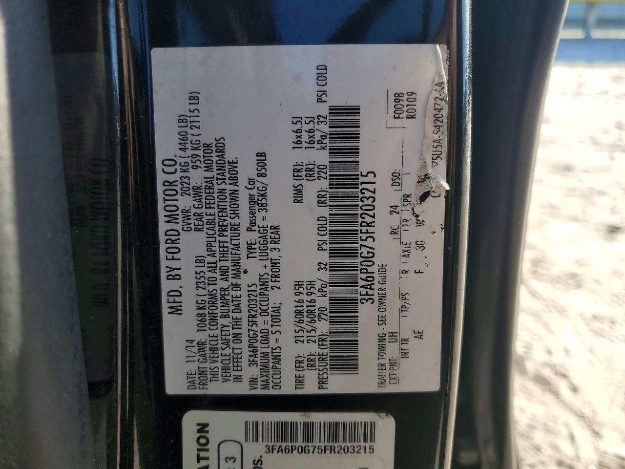 2015 FORD FUSION