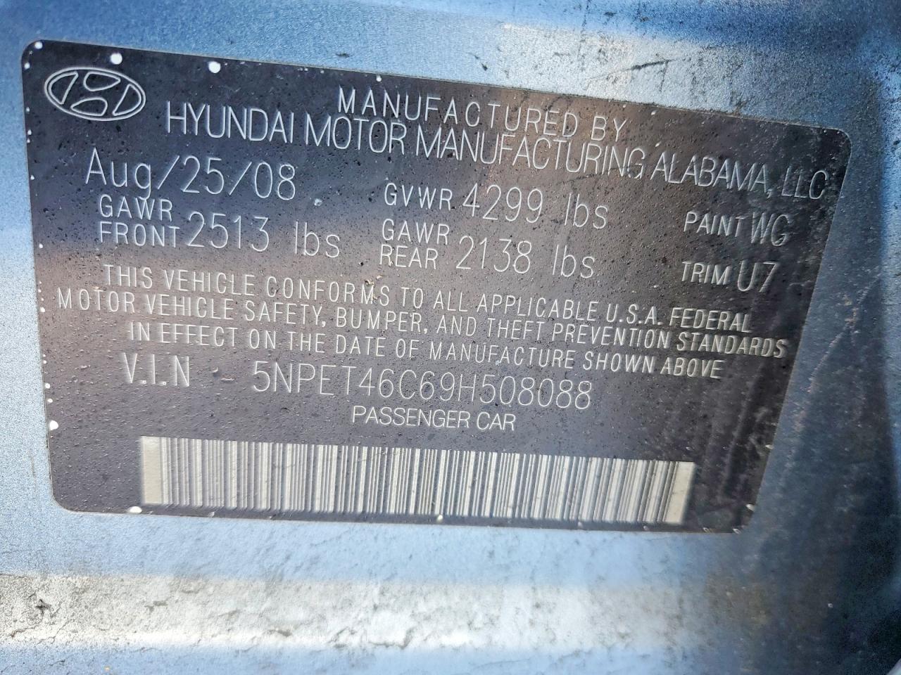 2009 HYUNDAI SONATA