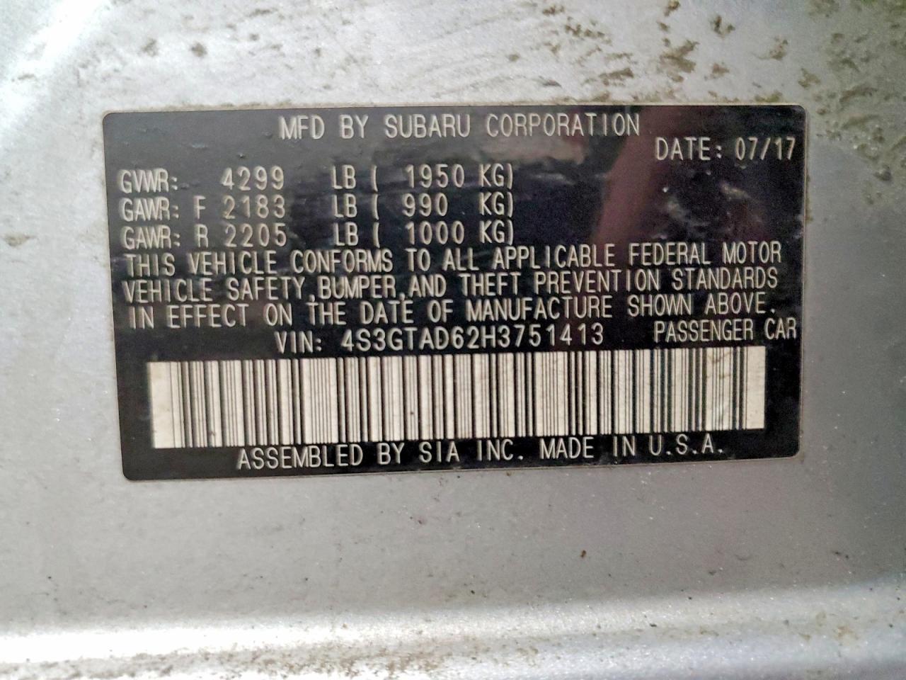 2017 SUBARU IMPREZA