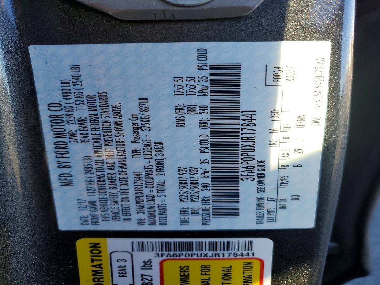2018 FORD FUSION
