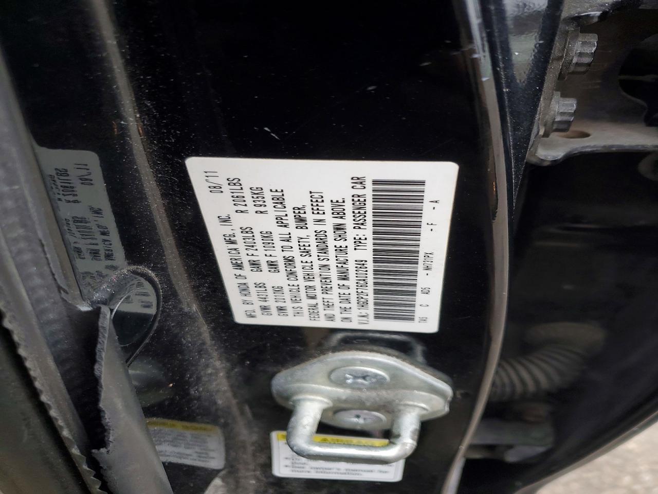 2012 HONDA ACCORD