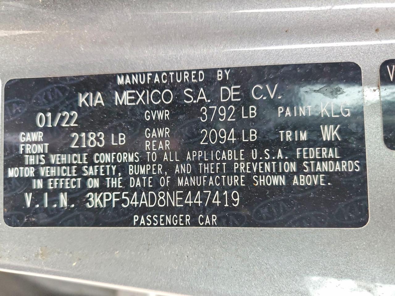 2022 KIA FORTE