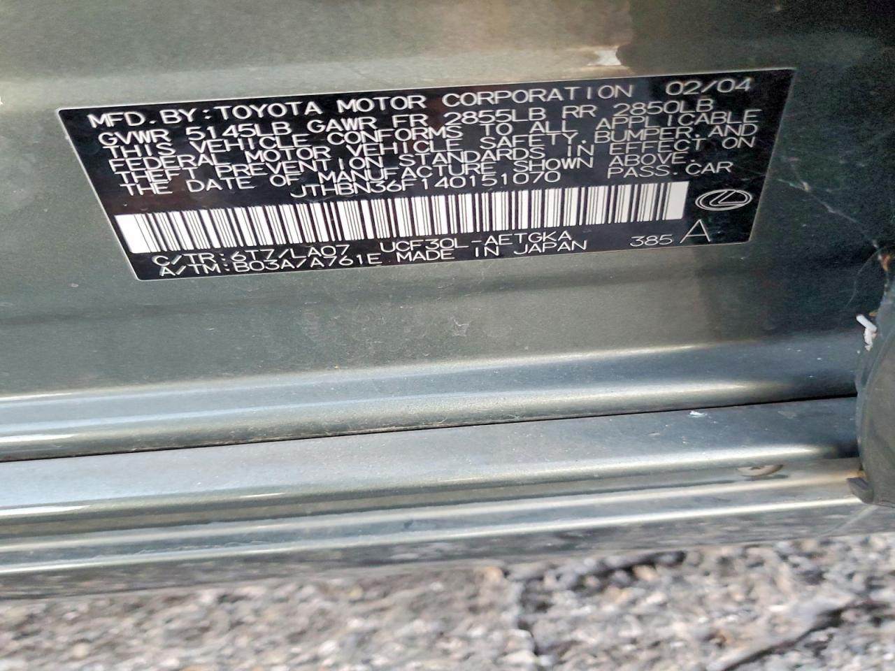 2004 LEXUS Ls 430