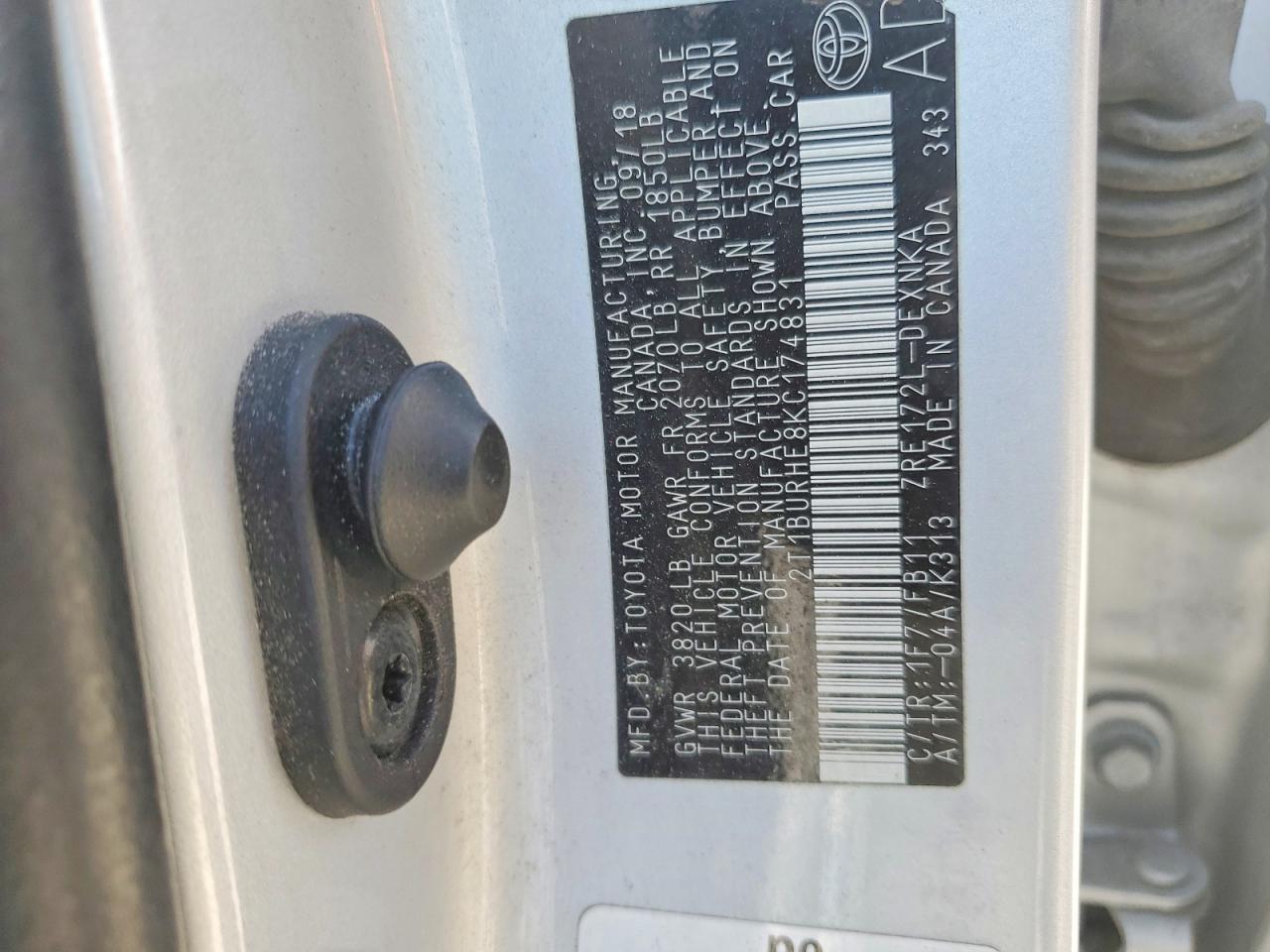 2019 TOYOTA COROLLA