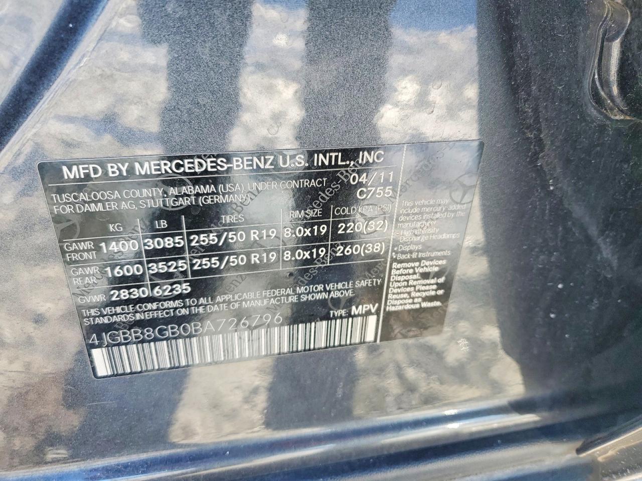 2011 MERCEDES-BENZ ML-Class