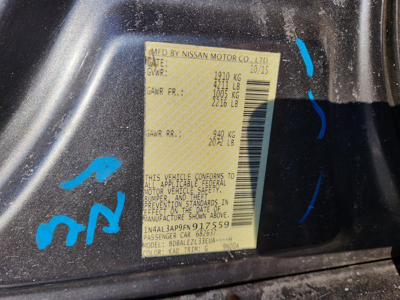 2015 NISSAN ALTIMA
