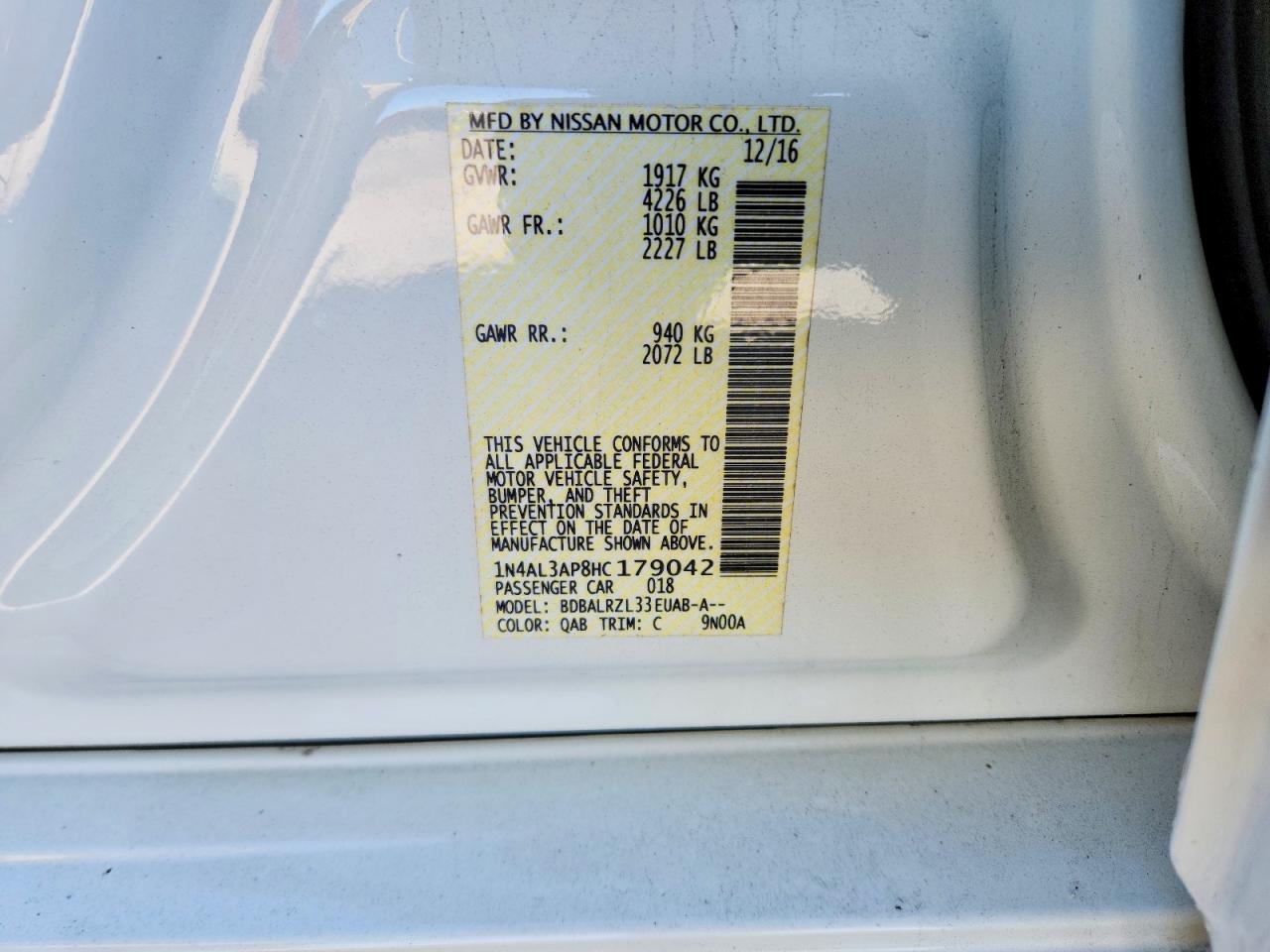 2017 NISSAN ALTIMA
