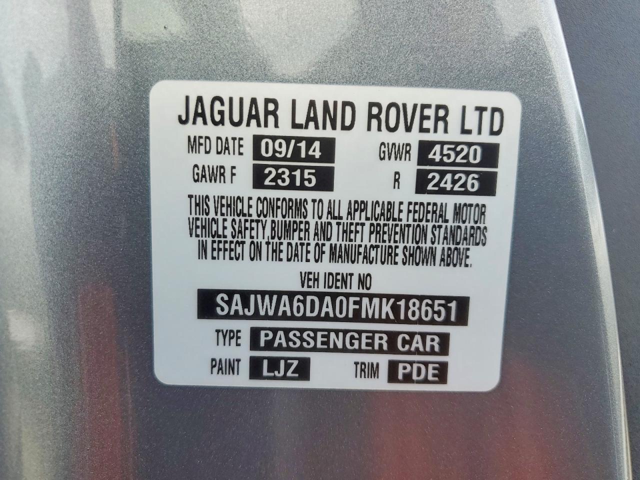 2015 JAGUAR F-Type