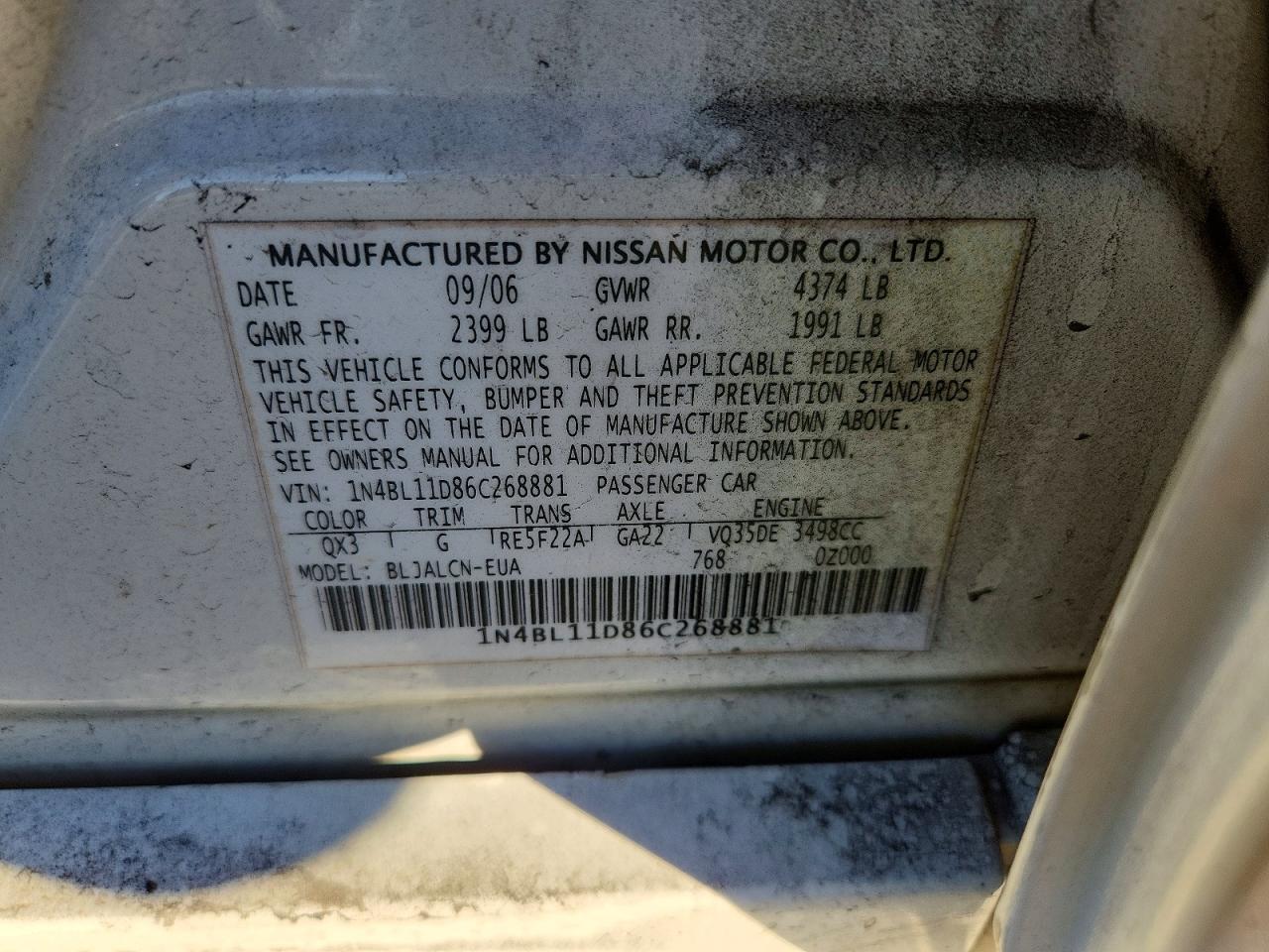 2006 NISSAN ALTIMA