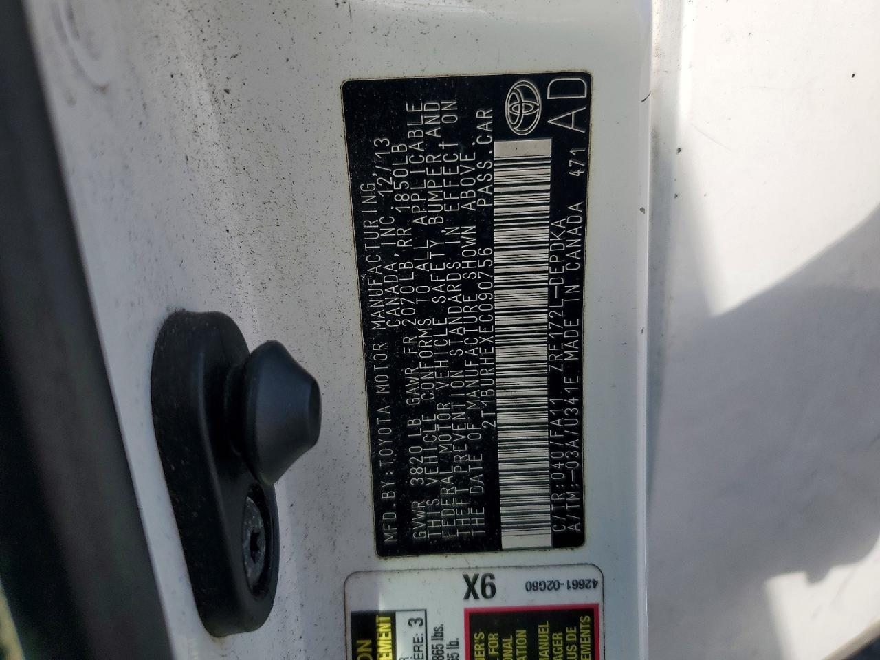2014 TOYOTA COROLLA