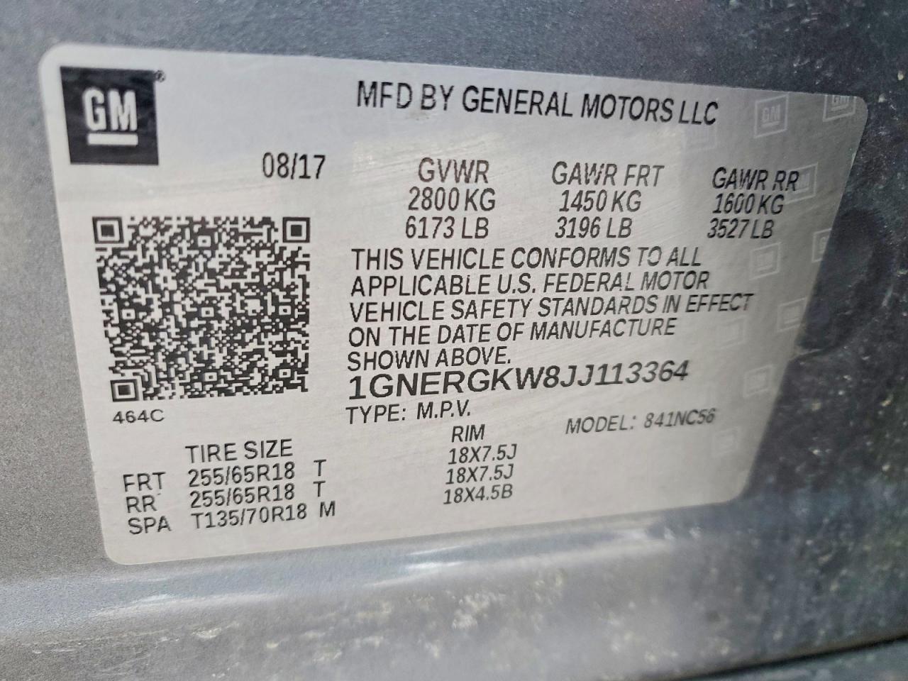 2018 CHEVROLET TRAVERSE