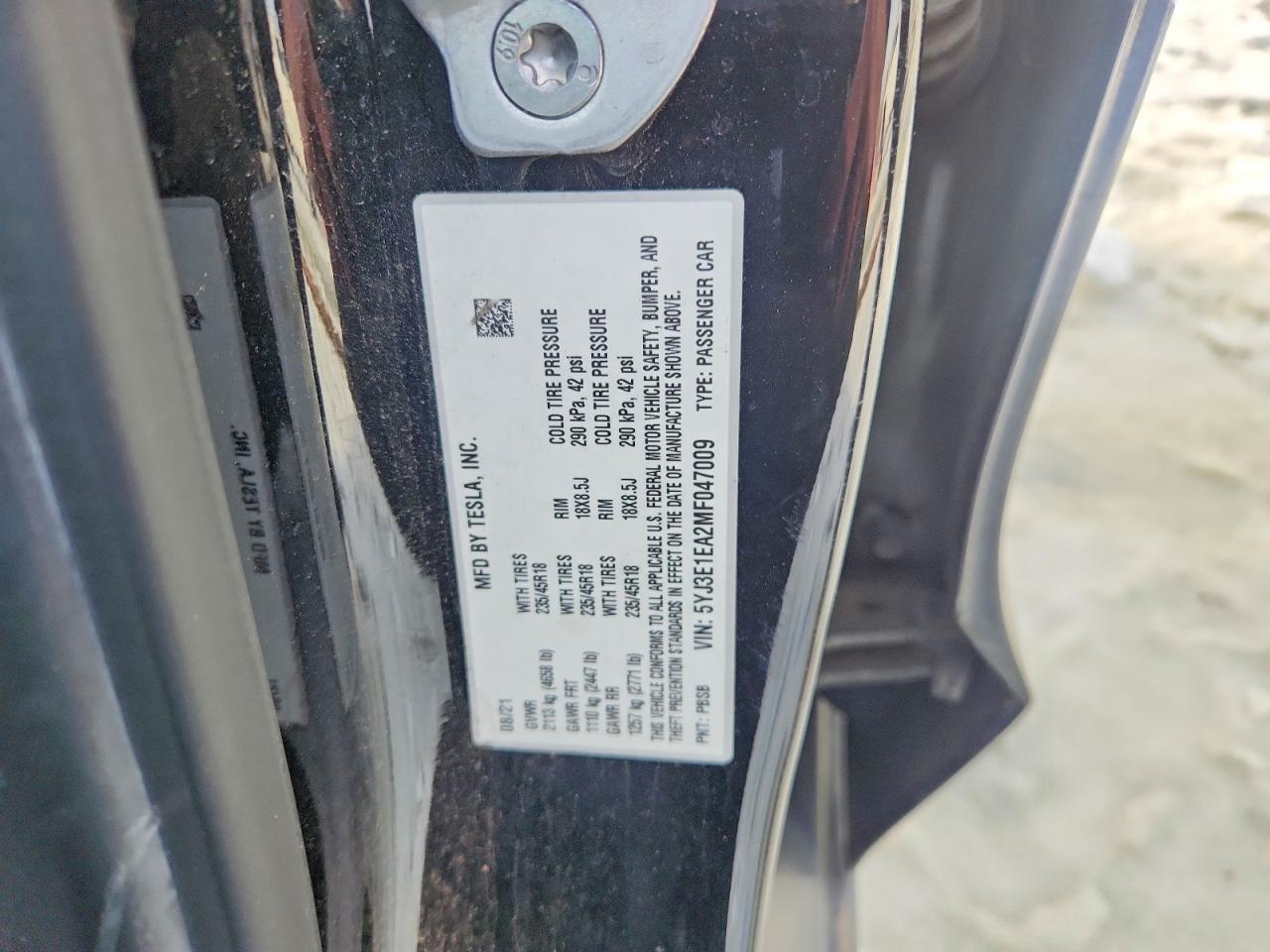 2021 TESLA MODEL 3