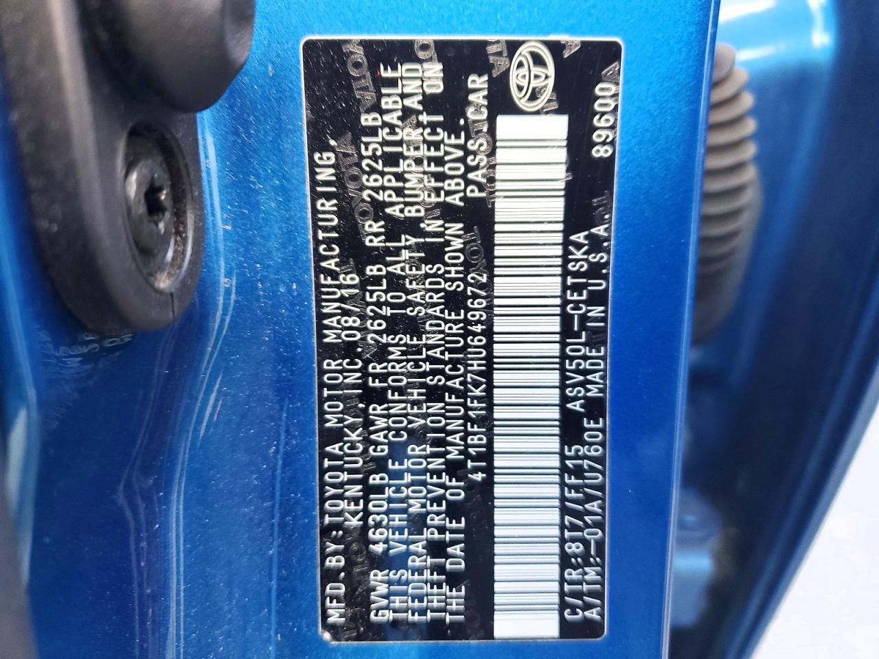 2017 TOYOTA CAMRY
