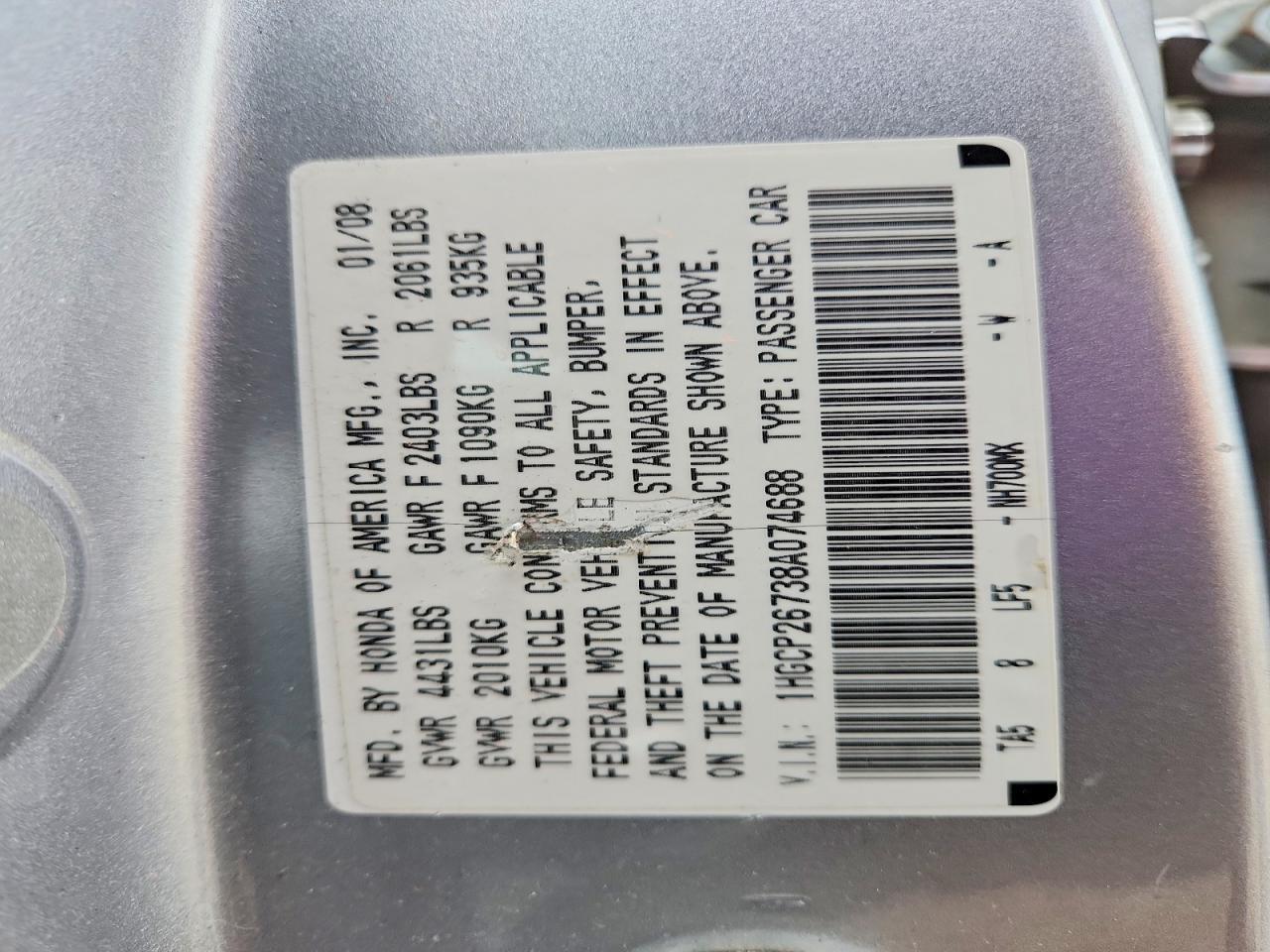 2008 HONDA ACCORD