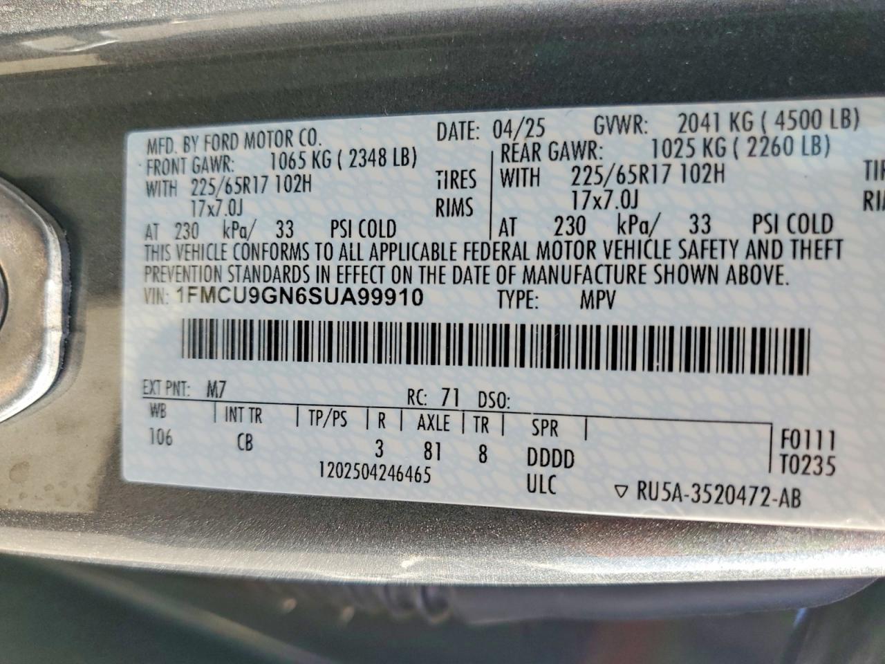2025 FORD ESCAPE