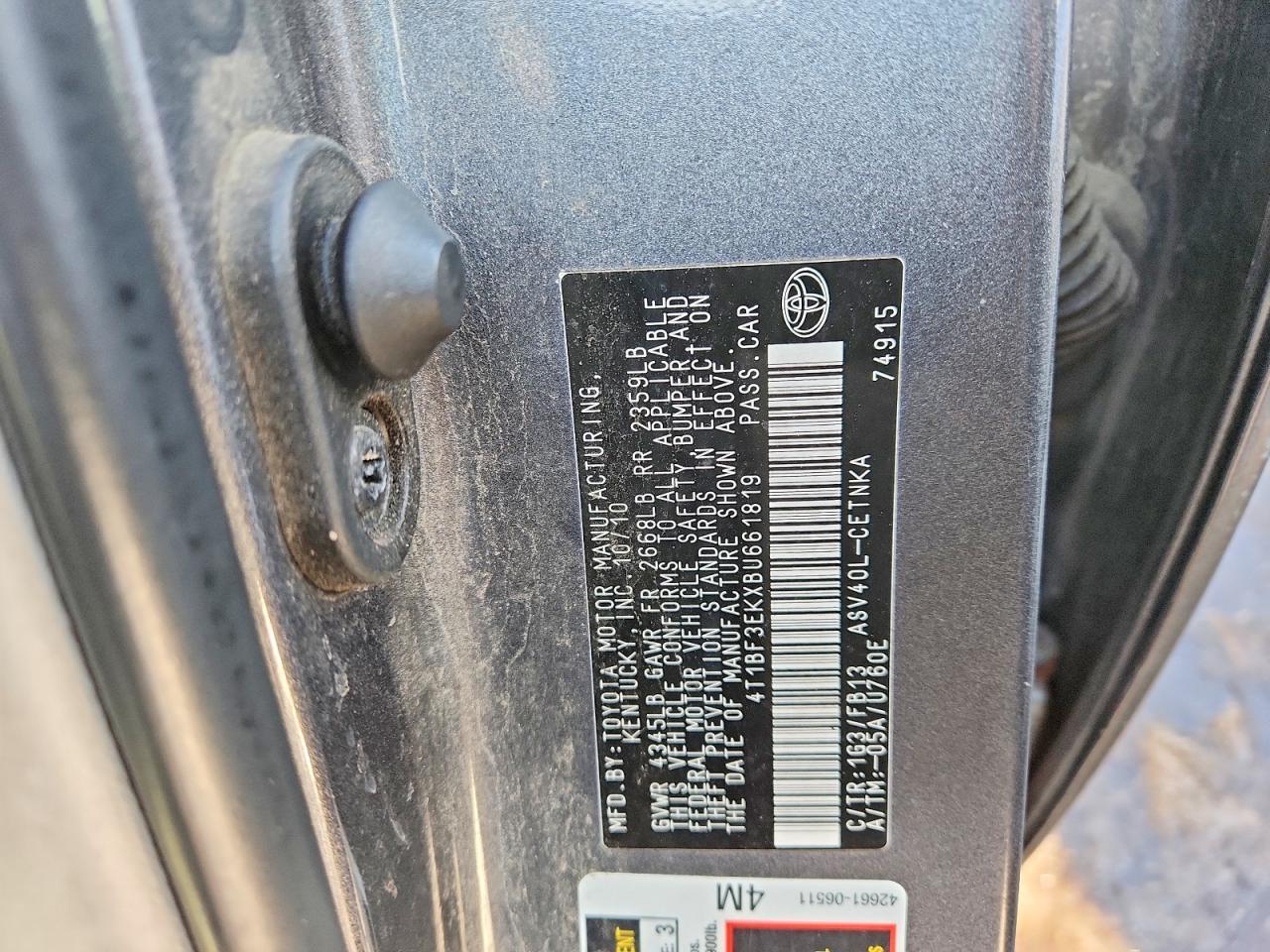 2011 TOYOTA CAMRY