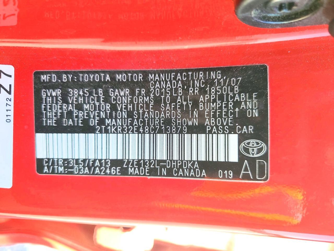 2008 TOYOTA COROLLA