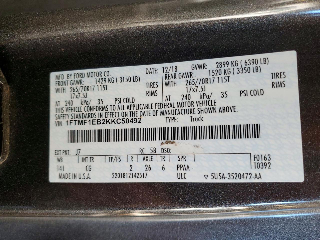 2019 FORD F-150