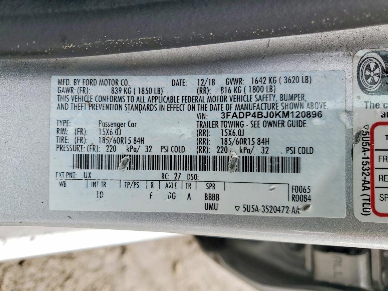 2019 FORD Fiesta