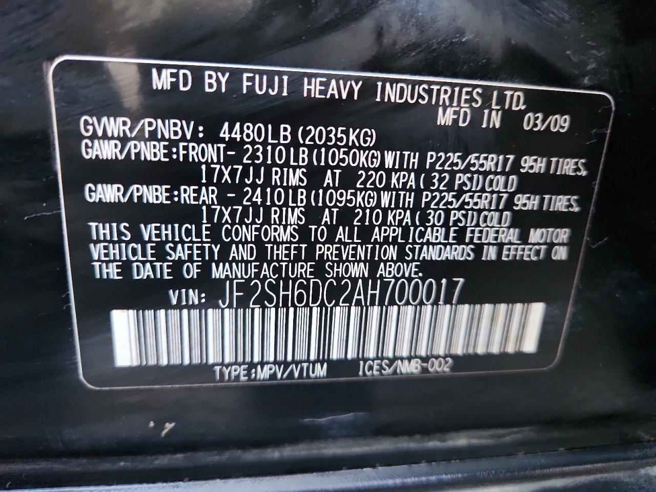2010 SUBARU FORESTER