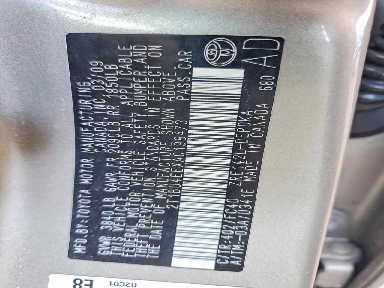 2010 TOYOTA COROLLA
