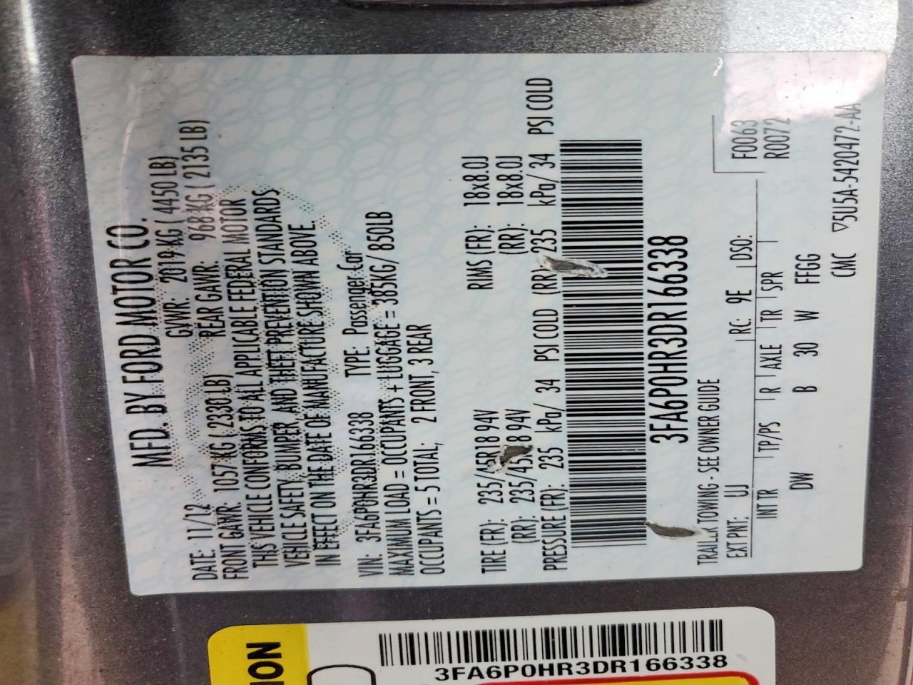 2013 FORD FUSION