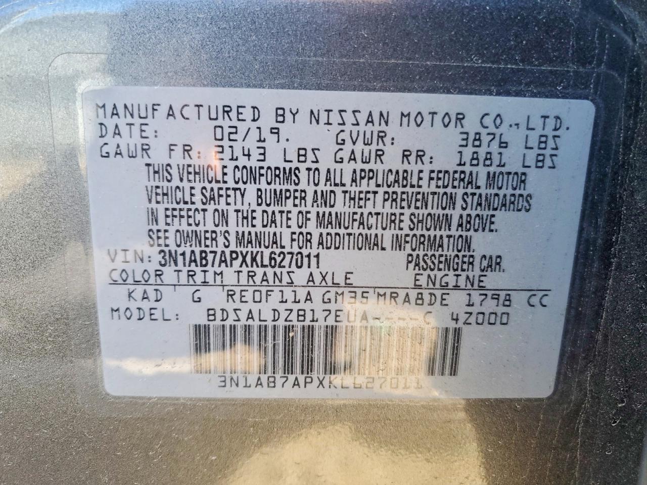 2019 NISSAN SENTRA