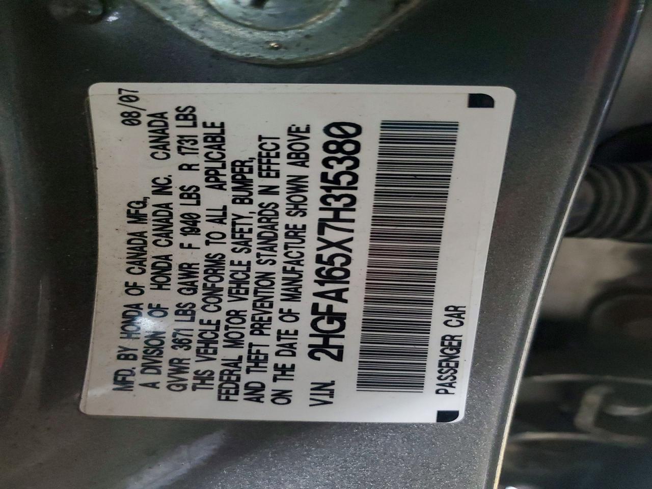 2007 HONDA CIVIC