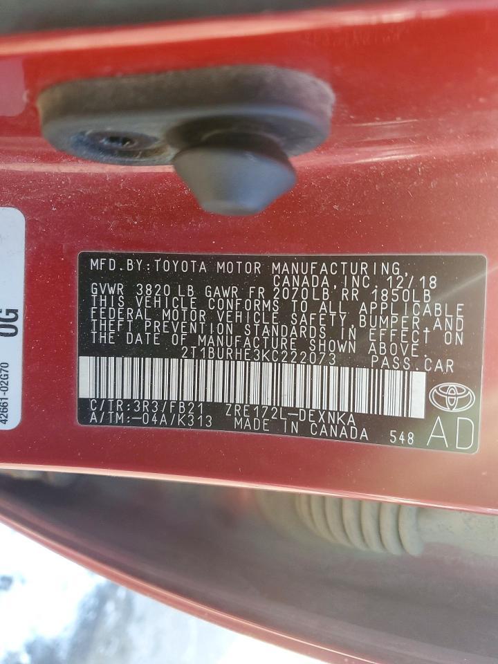 2019 TOYOTA COROLLA
