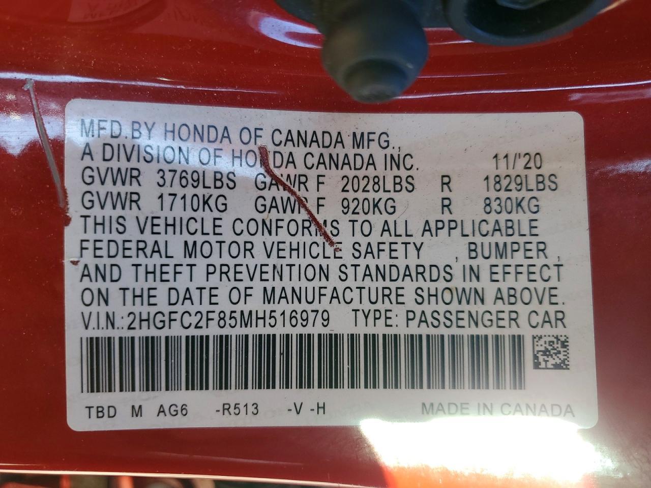 2021 HONDA CIVIC