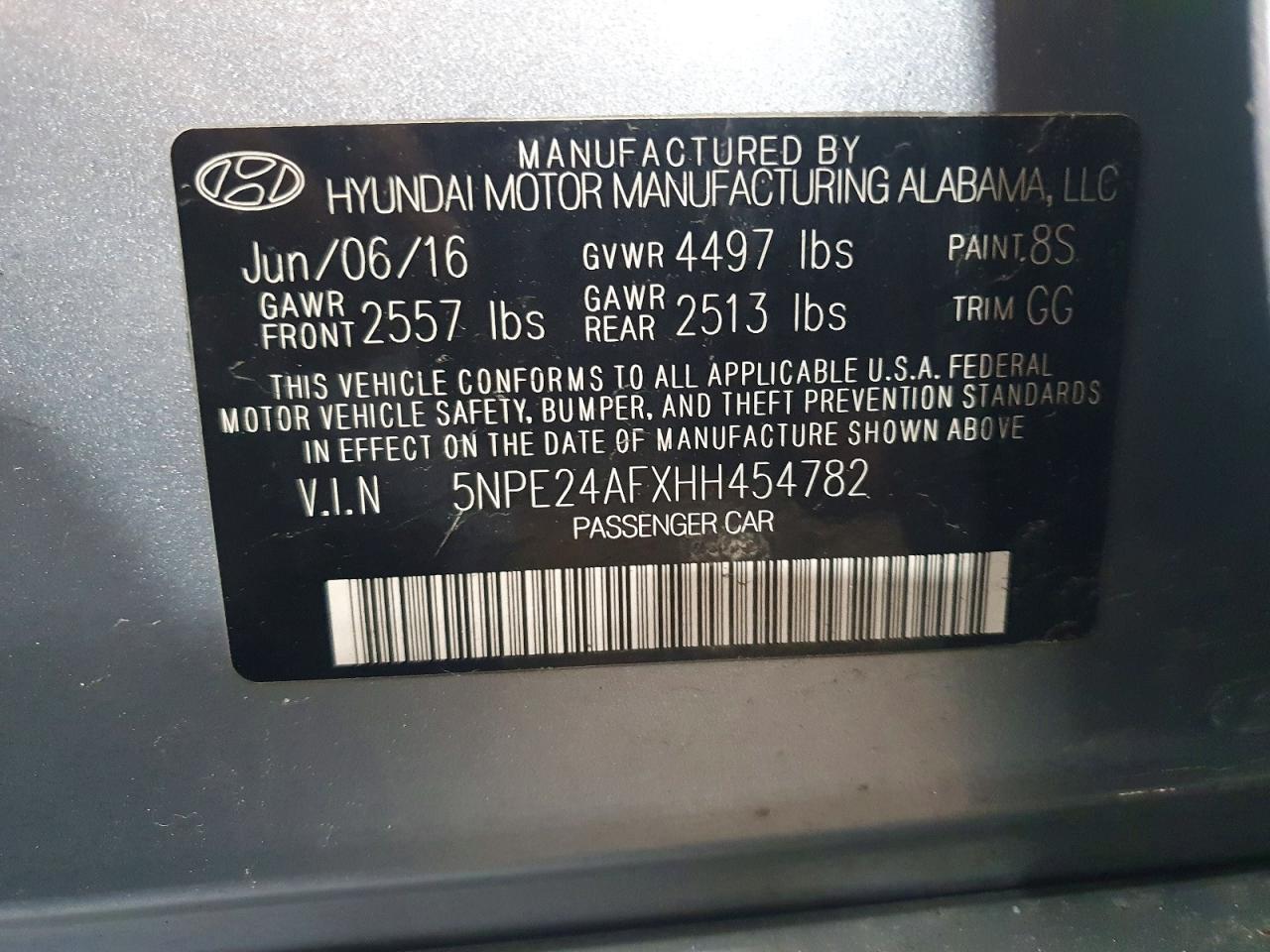 2017 HYUNDAI SONATA