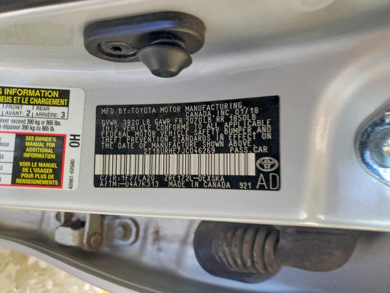 2018 TOYOTA COROLLA
