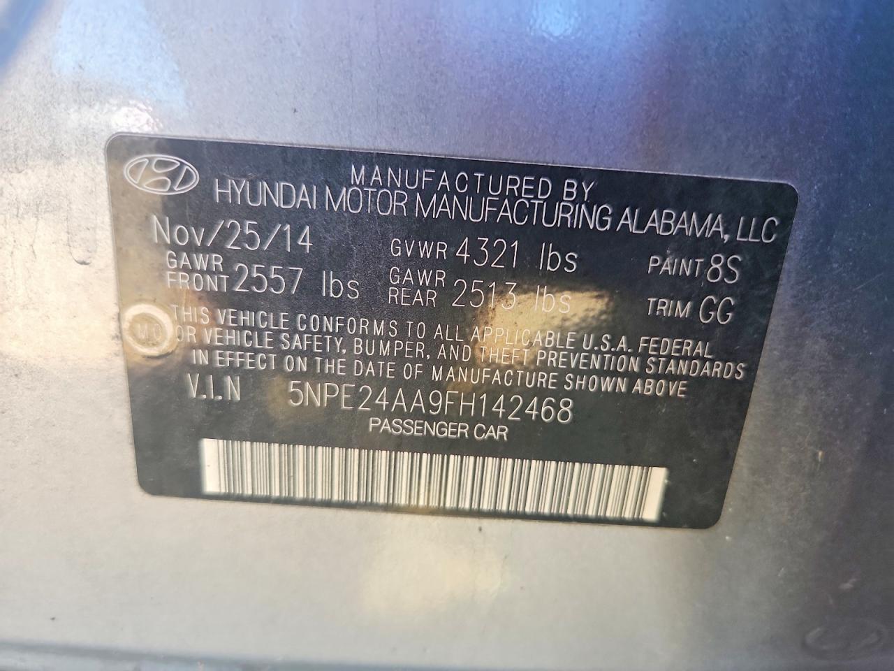 2015 HYUNDAI SONATA