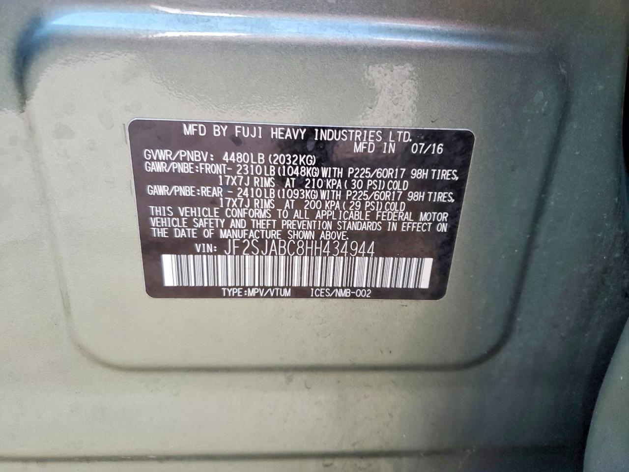2017 SUBARU FORESTER