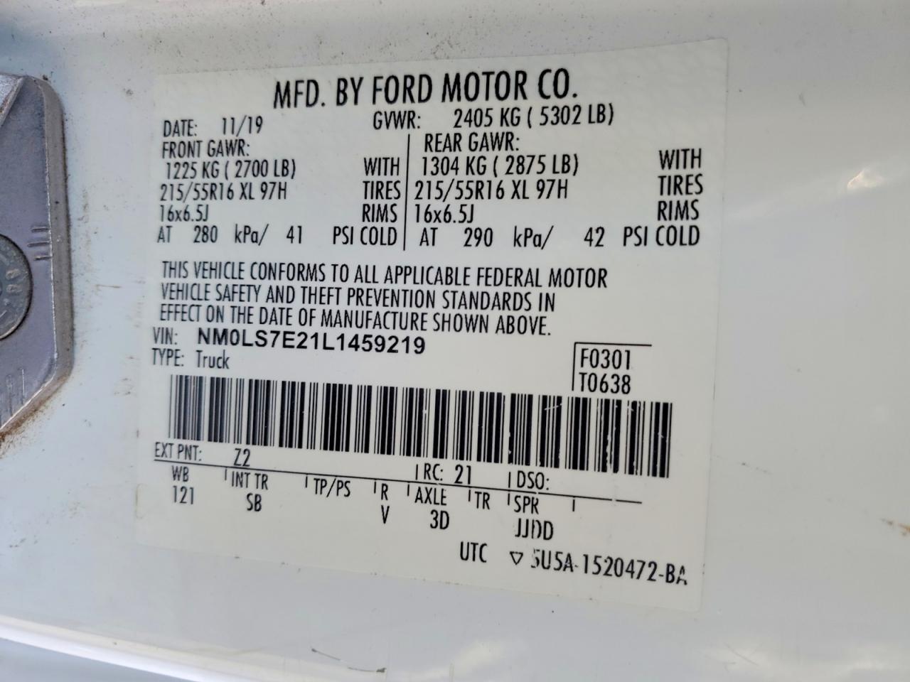 2020 FORD TRANSIT CONNECT
