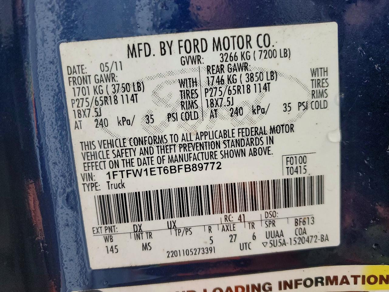 2011 FORD F-150