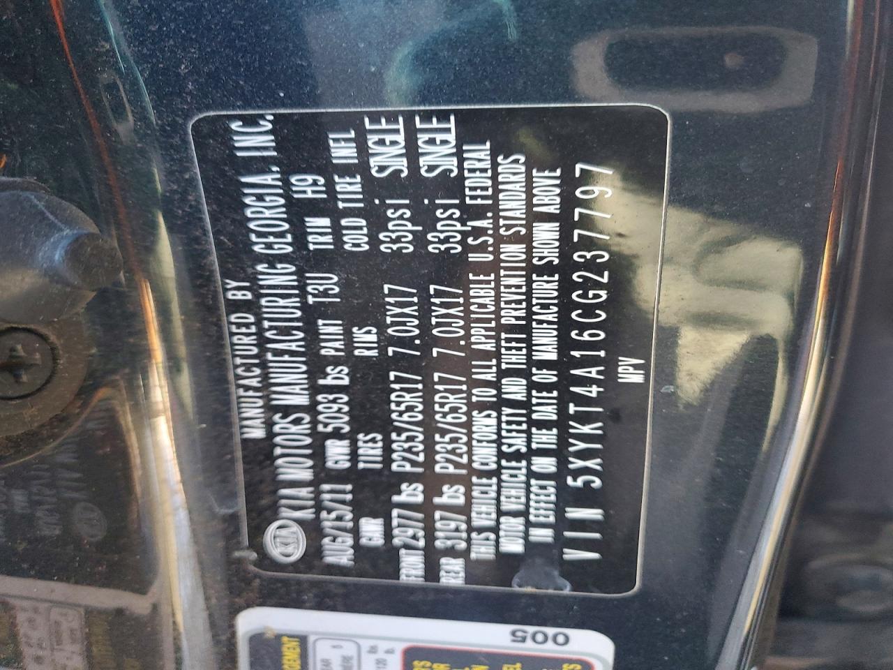 2012 KIA SORENTO