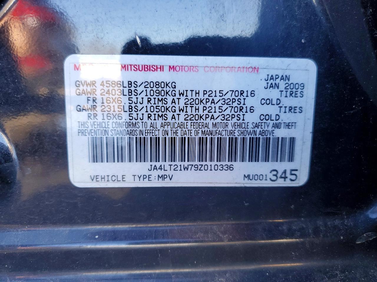 2009 MITSUBISHI outlander