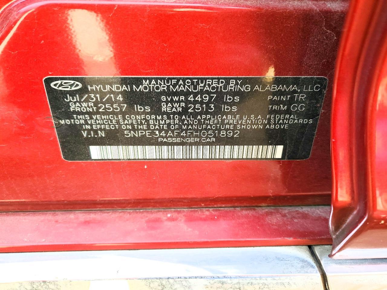 2015 HYUNDAI SONATA