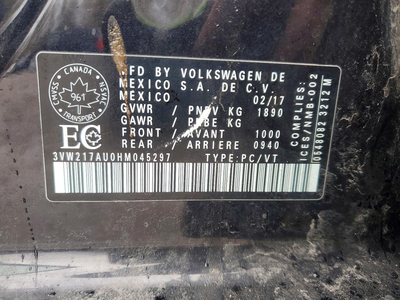 2017 VOLKSWAGEN GOLF