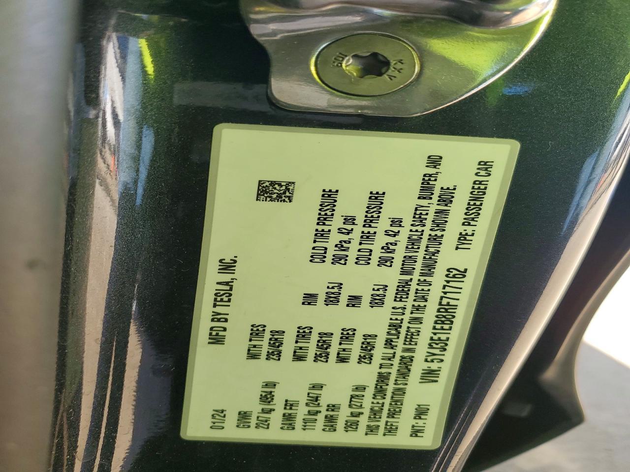 2024 TESLA MODEL 3