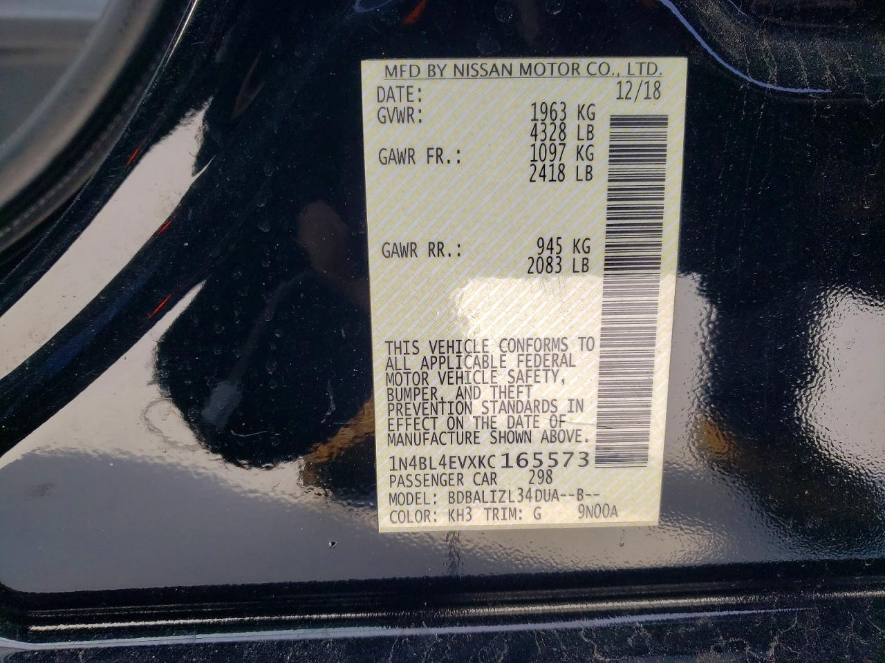 2019 NISSAN ALTIMA