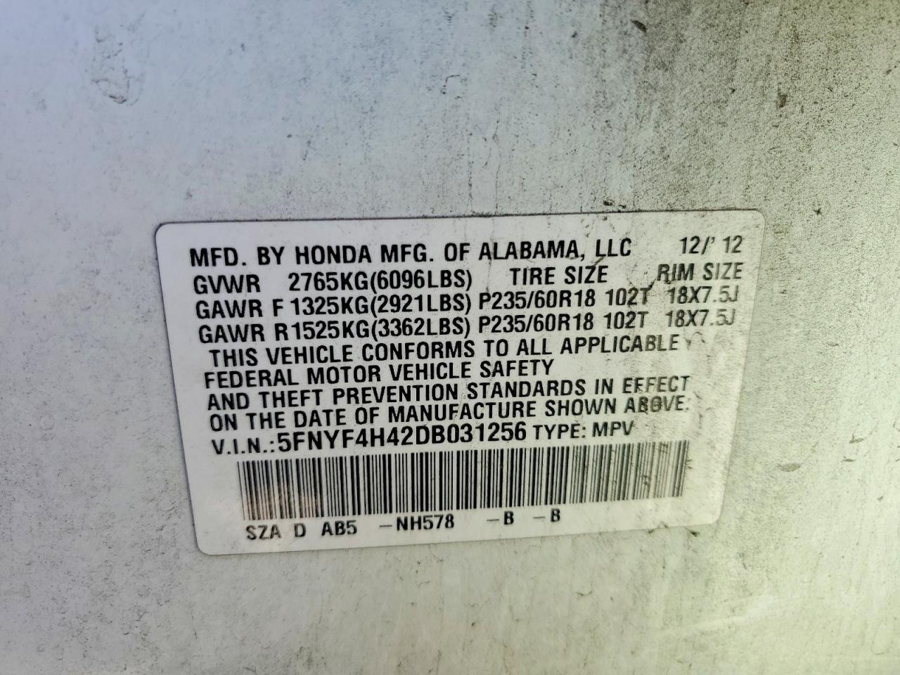 2013 HONDA PILOT