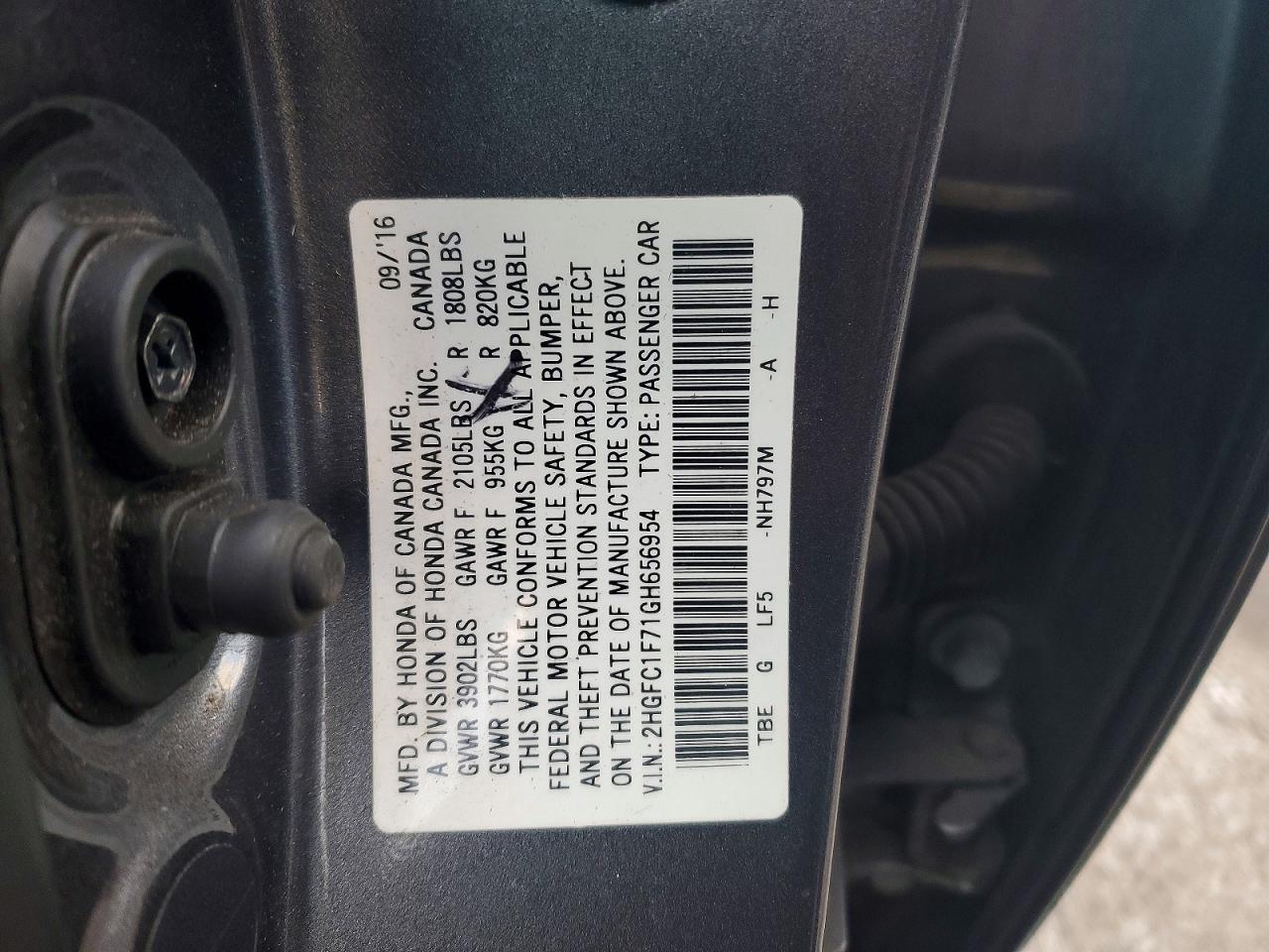 2016 HONDA CIVIC