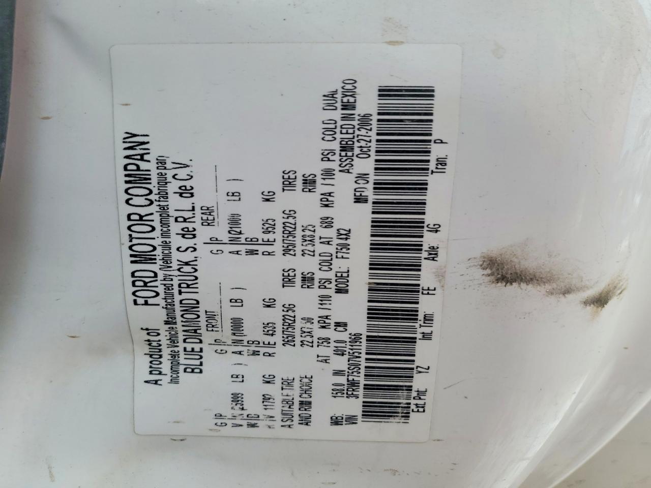 2007 FORD F-750